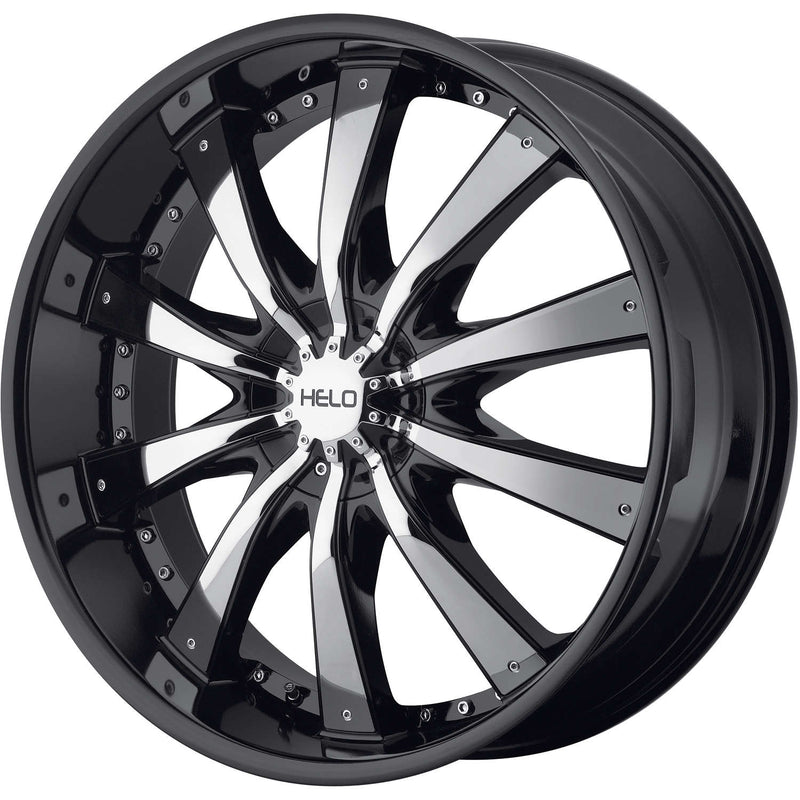 Helo HE875 Cast Alloy wheel - Gloss Black with Chrome Inserts