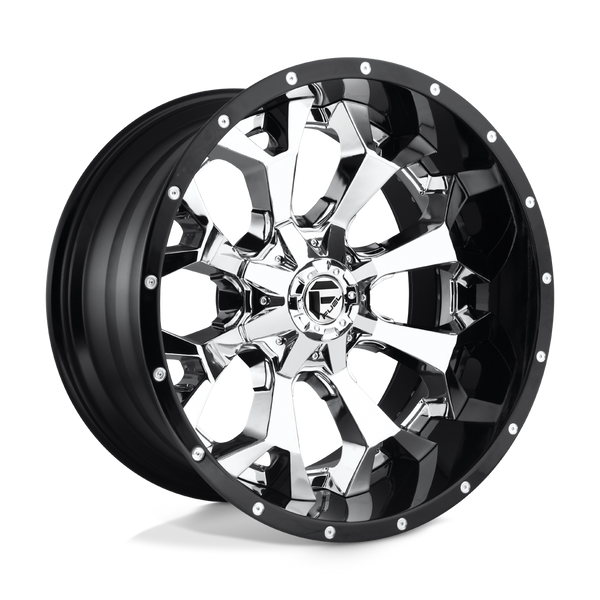 D246 Assault Cast Aluminum Wheel in Chrome Plated with Gloss Black Lip Finish from Fuel Wheels - View 1
