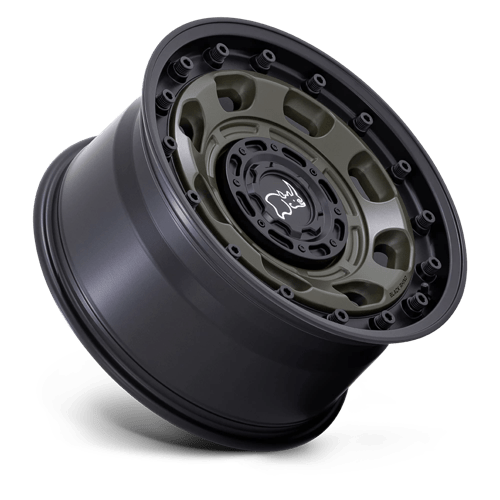 Atlas Cast Aluminum Wheel in Olive Drab Green with Black Lip Finish from Black Rhino Wheels - View 3