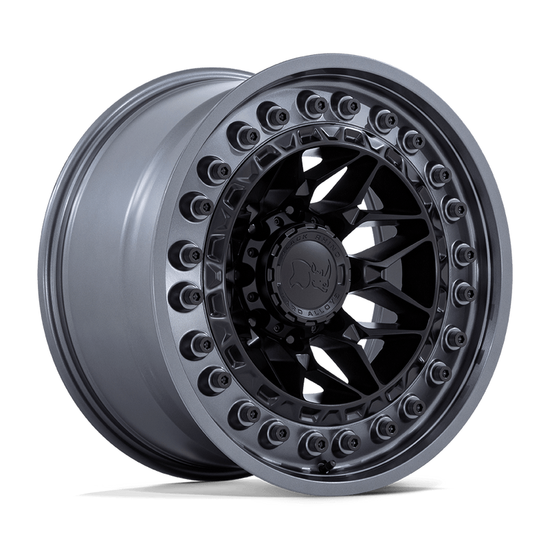 Alpha Cast Aluminum Wheel in Matte Black with Gunmetal Lip Finish from Black Rhino Wheels - View 1