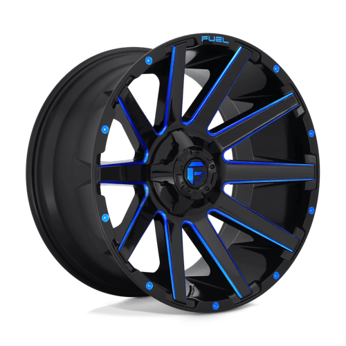 D644 Contra Cast Aluminum Wheel in Gloss Black Blue Tinted Clear Finish from Fuel Wheels - View 2