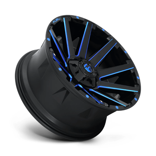 D644 Contra Cast Aluminum Wheel in Gloss Black Blue Tinted Clear Finish from Fuel Wheels - View 3
