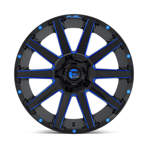 D644 Contra Cast Aluminum Wheel in Gloss Black Blue Tinted Clear Finish from Fuel Wheels - View 5
