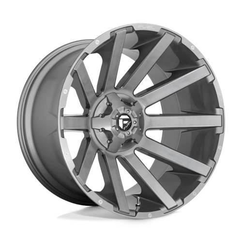 D714 Contra Platinum Cast Aluminum Wheel in Brushed Gunmetal Tinted Clear Finish from Fuel Wheels - View 2