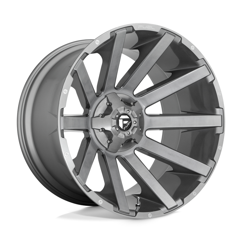 D714 Contra Platinum Cast Aluminum Wheel in Brushed Gunmetal Tinted Clear Finish from Fuel Wheels - View 1