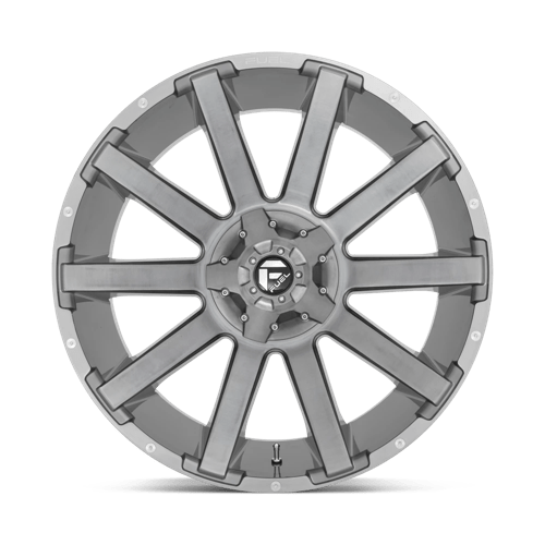 D714 Contra Platinum Cast Aluminum Wheel in Brushed Gunmetal Tinted Clear Finish from Fuel Wheels - View 5