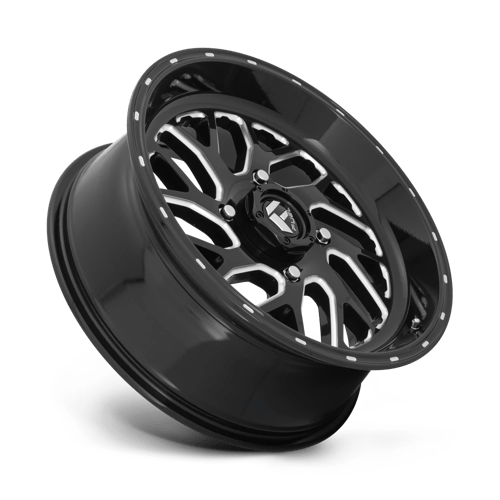 D581 Triton Cast Aluminum Wheel in Gloss Black Milled Finish from Fuel Wheels - View 3