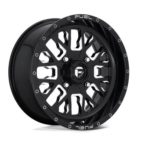 D611 Stroke Cast Aluminum Wheel in Gloss Black Milled Finish from Fuel Wheels - View 2