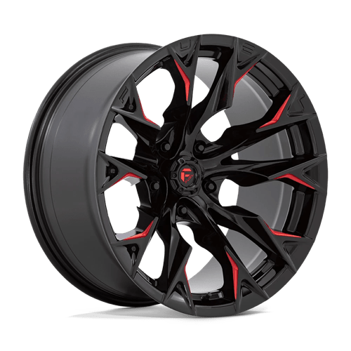 D823 Flame Cast Aluminum Wheel in Gloss Black Milled with Candy Red Finish from Fuel Wheels - View 2