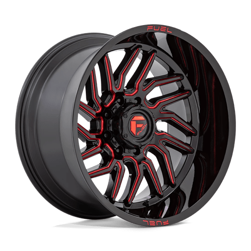 D808 Hurricane Cast Aluminum Wheel in Gloss Black Milled Red Tint Finish from Fuel Wheels - View 2