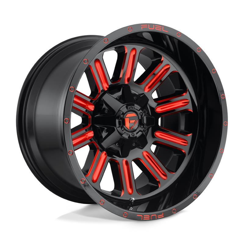 D621 Hardline Cast Aluminum Wheel in Gloss Black Red Tinted Clear Finish from Fuel Wheels - View 1