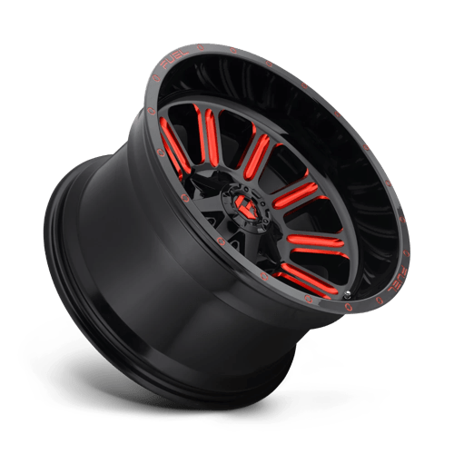D621 Hardline Cast Aluminum Wheel in Gloss Black Red Tinted Clear Finish from Fuel Wheels - View 3