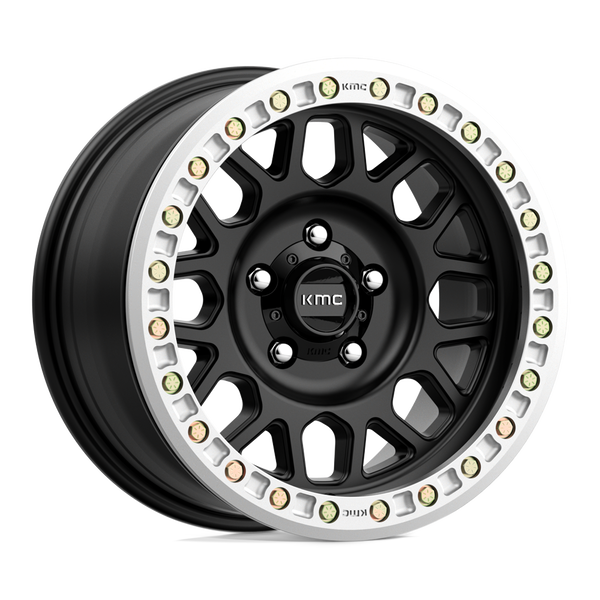 KM234 Grenade Desert Beadlock Cast Aluminum Wheel in Satin Black Finish from KMC Wheels - View 1