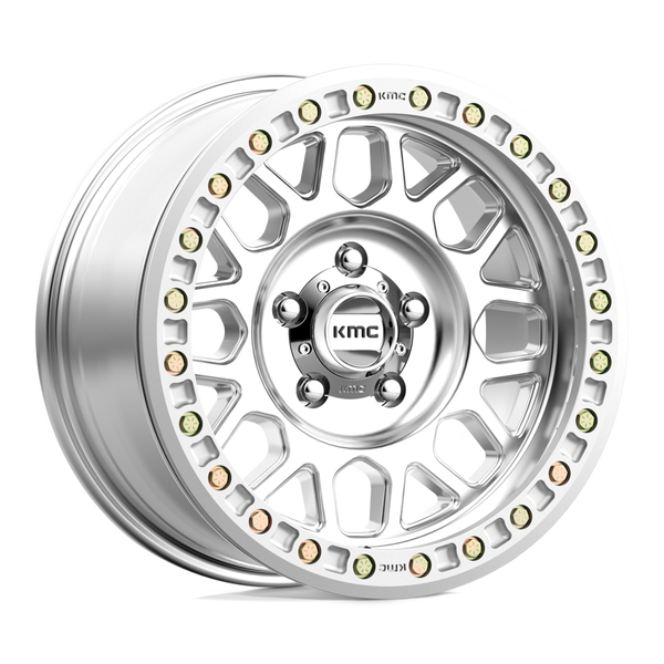 KM234 Grenade Desert Beadlock Cast Aluminum Wheel in Machined Finish from KMC Wheels - View 1