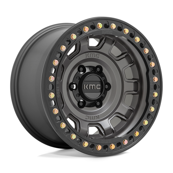 KM236 TANK Beadlock Cast Aluminum Wheel in Anthracite Finish from KMC Wheels - View 1