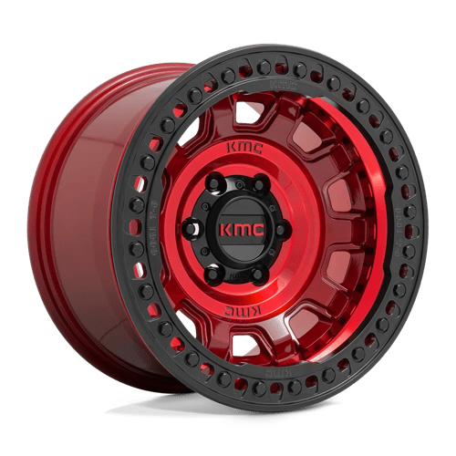 KM236 TANK Beadlock Cast Aluminum Wheel in Candy Red Finish from KMC Wheels - View 2