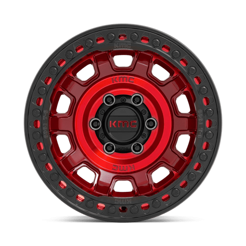 KM236 TANK Beadlock Cast Aluminum Wheel in Candy Red Finish from KMC Wheels - View 5