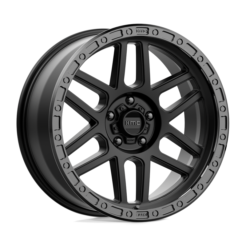 KM544 MESA Cast Aluminum Wheel in Satin Black with Gloss Black Lip Finish from KMC Wheels - View 1