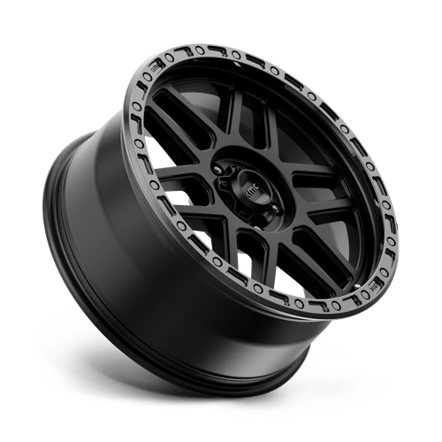 KM544 MESA Cast Aluminum Wheel in Satin Black with Gloss Black Lip Finish from KMC Wheels - View 3