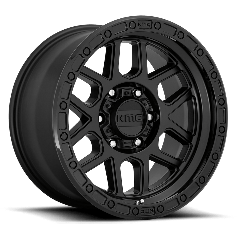 KMC Mesa Cast Aluminum Wheel (KM544) - Satin Black With Gloss Black Lip