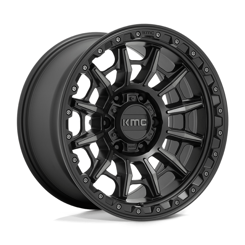KM547 Carnage Cast Aluminum Wheel in Satin Black with Gray Tint Finish from KMC Wheels - View 1