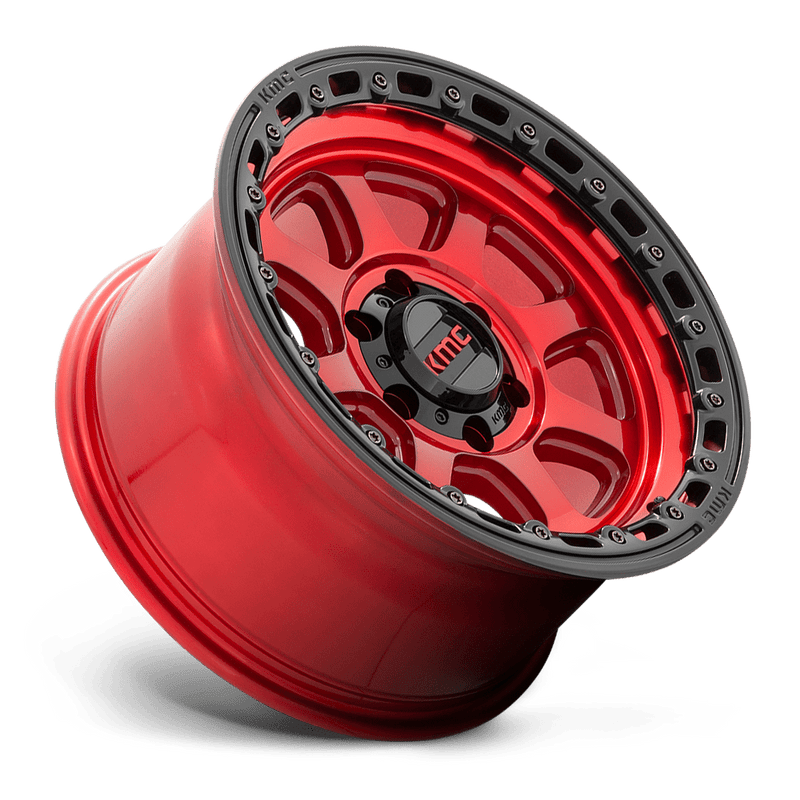 KMC Chase Cast Aluminum Wheel (KM548) - Candy Red With Black Lip