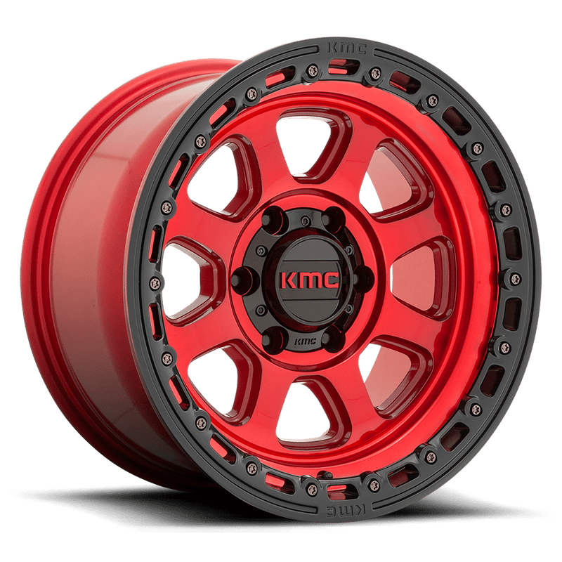 KMC Chase Cast Aluminum Wheel (KM548) - Candy Red With Black Lip