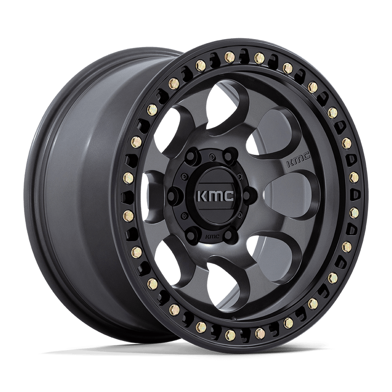 KM550 RIOT SBL Cast Aluminum Wheel in Anthracite with Satin Black Lip Finish from KMC Wheels - View 1