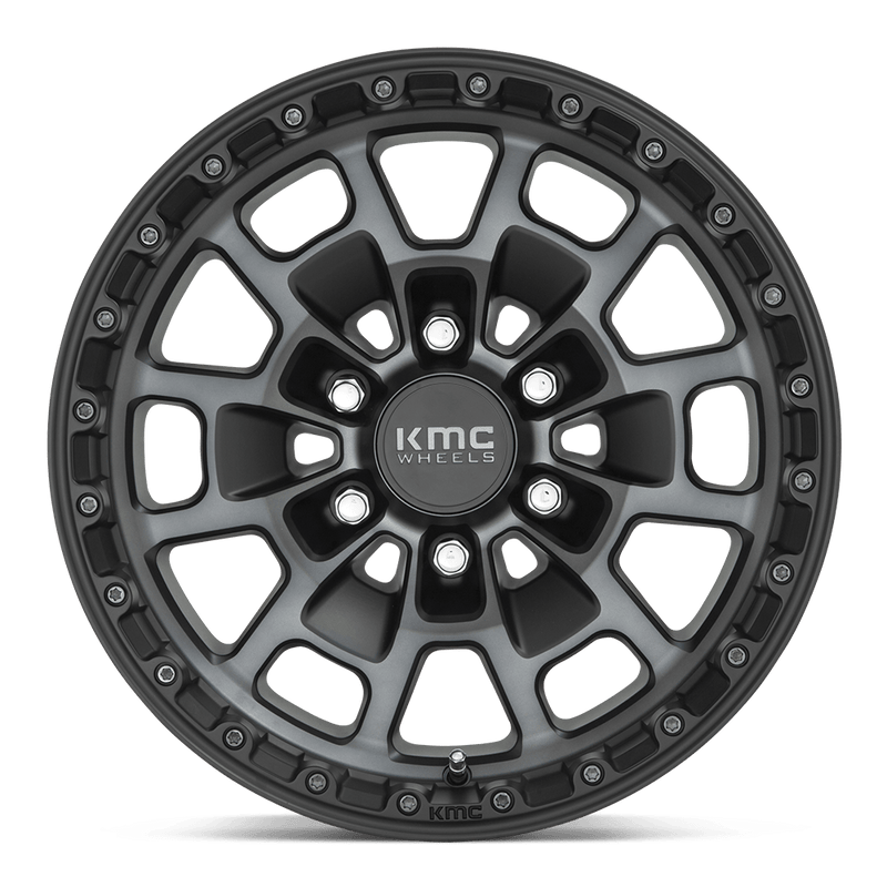 KMC Summit Cast Aluminum Wheel (KM718) - Satin Black With Gray Tint