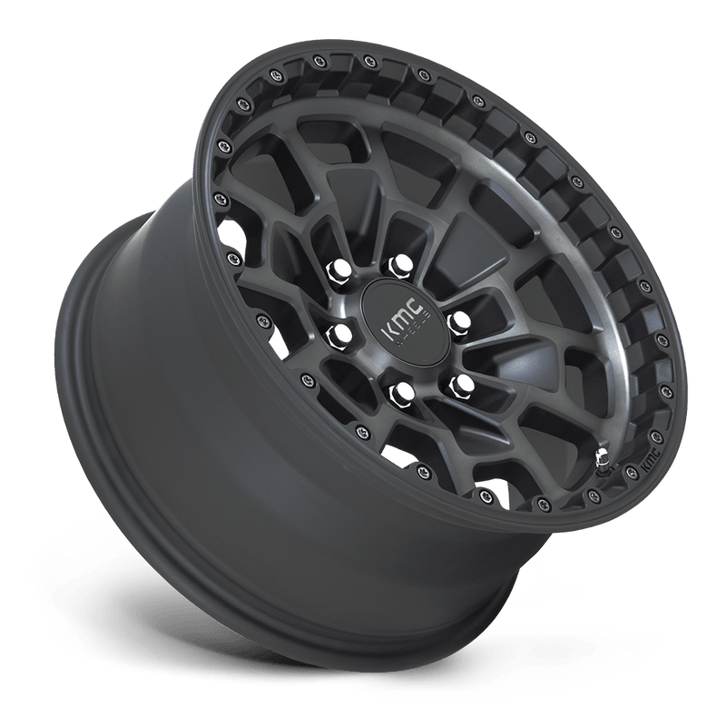 KMC Summit Cast Aluminum Wheel (KM718) - Satin Black With Gray Tint