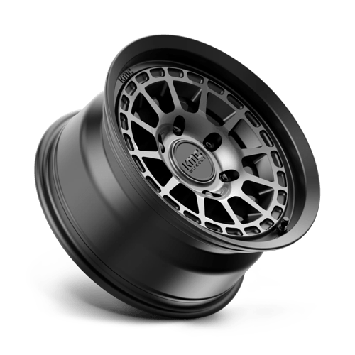 KM719 Canyon Cast Aluminum Wheel in Satin Black with Gray Tint Finish from KMC Wheels - View 3