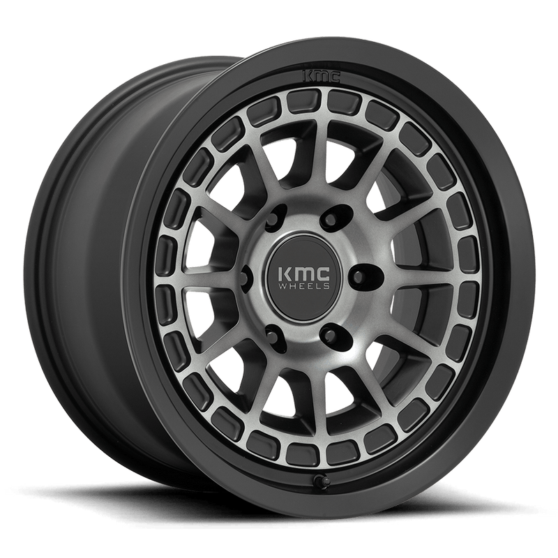 KMC Canyon Cast Aluminum Wheel (KM719) - Satin Black With Gray Tint