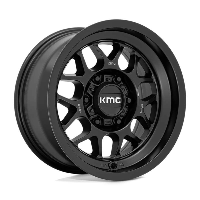KM725 Terra Cast Aluminum Wheel in Satin Black Finish from KMC Wheels - View 1