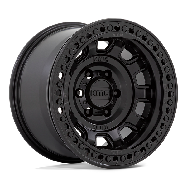 KM236 TANK Beadlock Cast Aluminum Wheel in Satin Black Finish from KMC Wheels - View 1