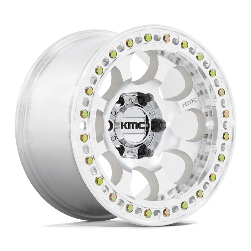 KM237 RIOT Beadlock Cast Aluminum Wheel in Machined Finish from KMC Wheels - View 1