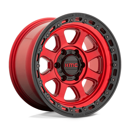 KM548 Chase Cast Aluminum Wheel in Candy Red with Black Lip Finish from KMC Wheels - View 2