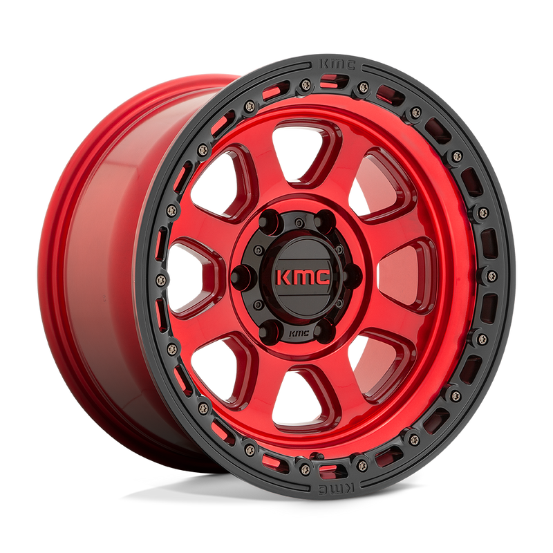 KM548 Chase Cast Aluminum Wheel in Candy Red with Black Lip Finish from KMC Wheels - View 1