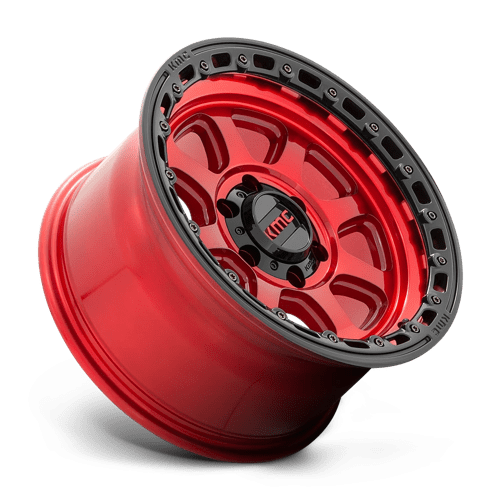 KM548 Chase Cast Aluminum Wheel in Candy Red with Black Lip Finish from KMC Wheels - View 3