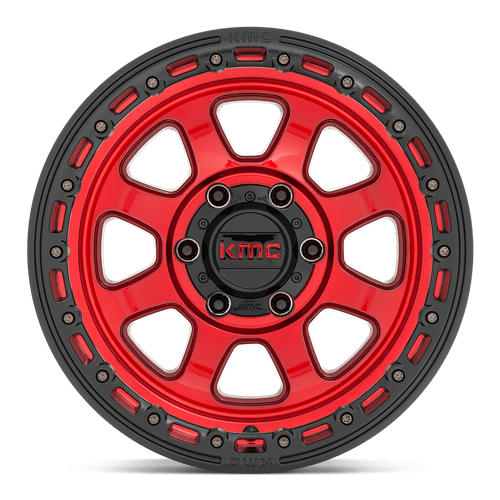 KM548 Chase Cast Aluminum Wheel in Candy Red with Black Lip Finish from KMC Wheels - View 5