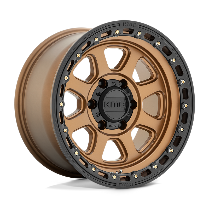 KM548 Chase Cast Aluminum Wheel in Matte Bronze with Black Lip Finish from KMC Wheels - View 1