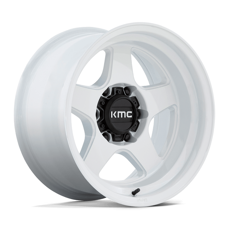 KM728 LOBO Cast Aluminum Wheel in Gloss White Finish from KMC Wheels - View 1