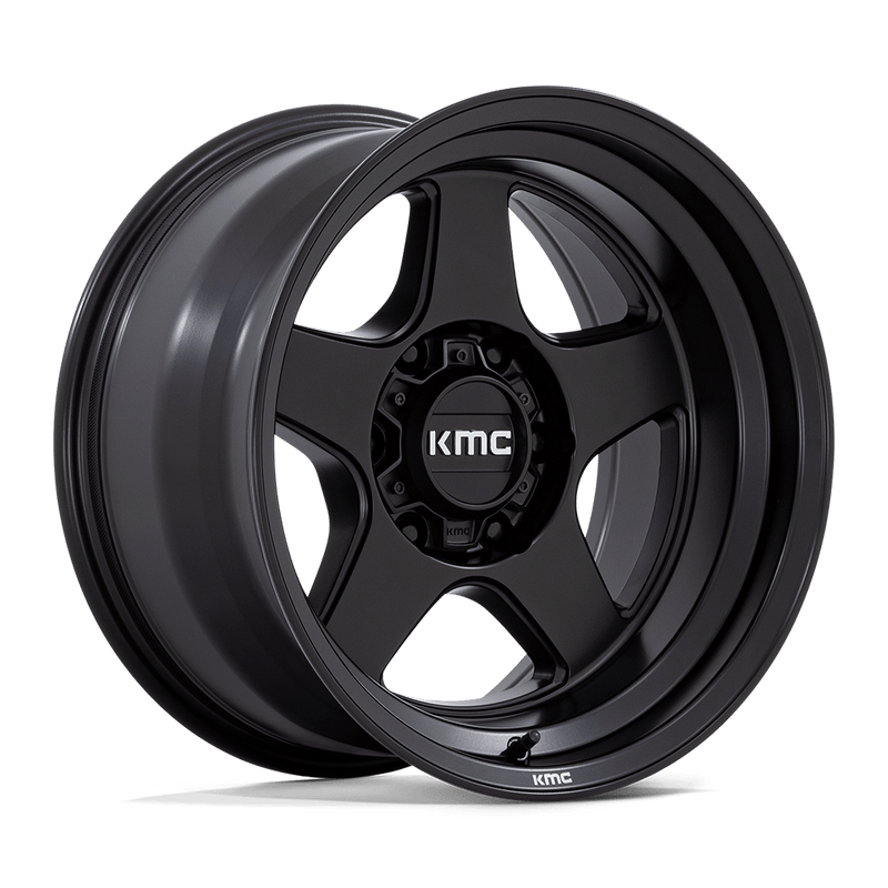 KM728 LOBO Cast Aluminum Wheel in Matte Black Finish from KMC Wheels - View 1