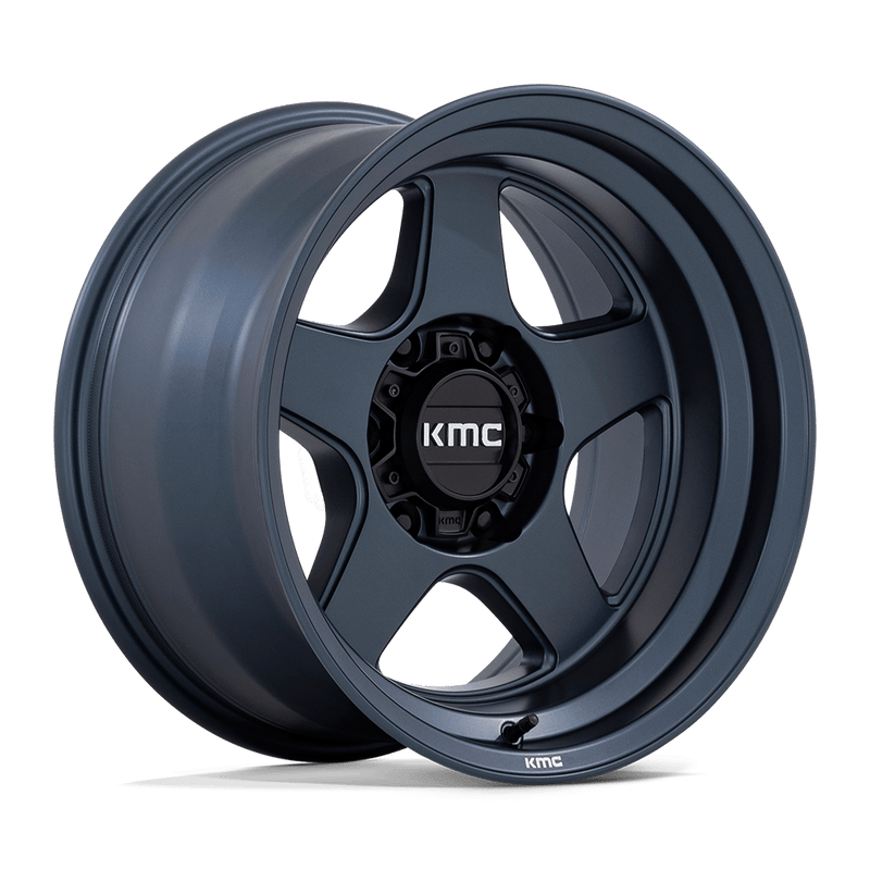 KM728 LOBO Cast Aluminum Wheel in Metallic Blue Finish from KMC Wheels - View 1