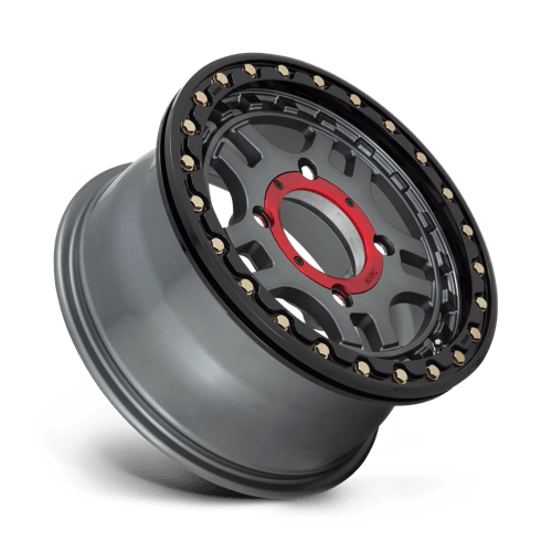 KS240 Recon Beadlock Cast Aluminum Wheel in Gunmetal with Gloss Black Ring Finish from KMC Wheels - View 4