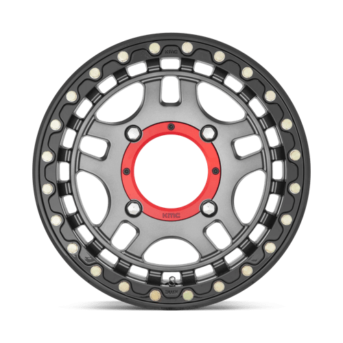 KS240 Recon Beadlock Cast Aluminum Wheel in Gunmetal with Gloss Black Ring Finish from KMC Wheels - View 5