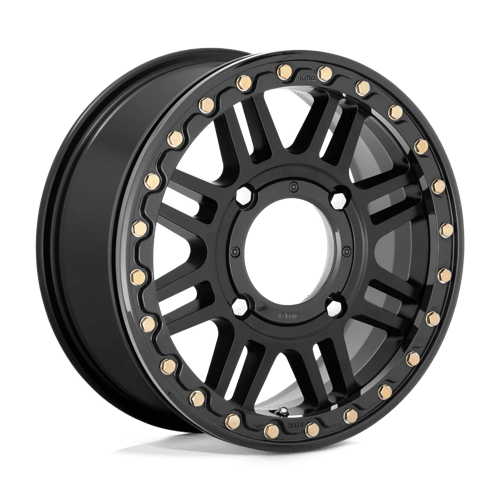 KS250 CAGE Beadlock Cast Aluminum Wheel in Satin Black with Gloss Black Ring Finish from KMC Wheels - View 2