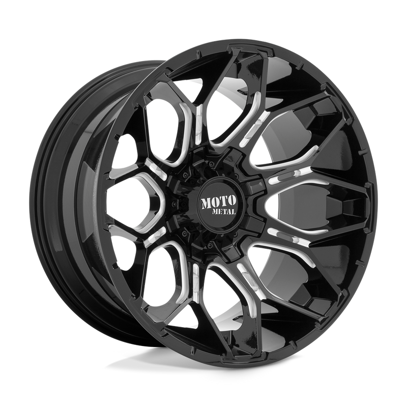 MO808 Sniper Cast Aluminum Wheel in Gloss Black Milled Finish from Moto Metal Wheels - View 1