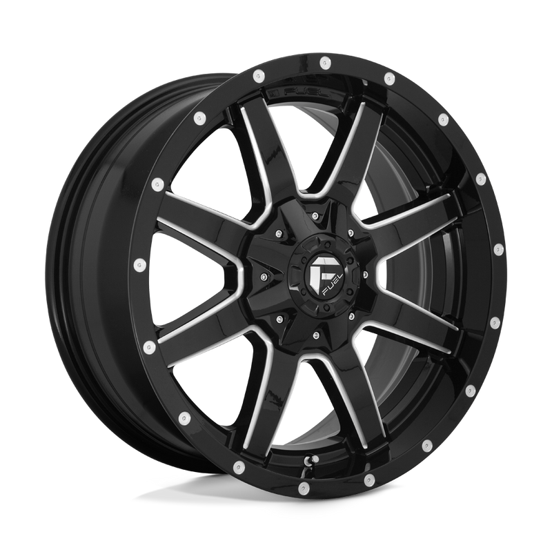D610 Maverick Cast Aluminum Wheel in Gloss Black Milled Finish from Fuel Wheels - View 1