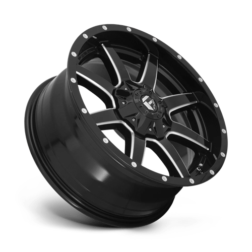 D610 Maverick Cast Aluminum Wheel in Gloss Black Milled Finish from Fuel Wheels - View 3