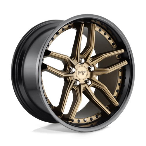 M195 Methos Cast Aluminum Wheel in Matte Bronze with Black Bead Ring Finish from Niche Wheels - View 2
